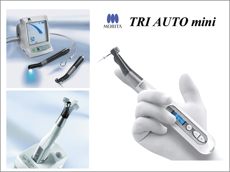 TRI AUTO mini コ－ドレス、直径 9 mmのコンパクトヘッドは、大臼歯のアクセスを容易にした。僅か100g のコンパクトボディによって、手指感覚での操作が可能になった。