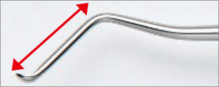 Line Neck＃1のネック部の長さは16mmで近遠心的な剥離が行いやすい