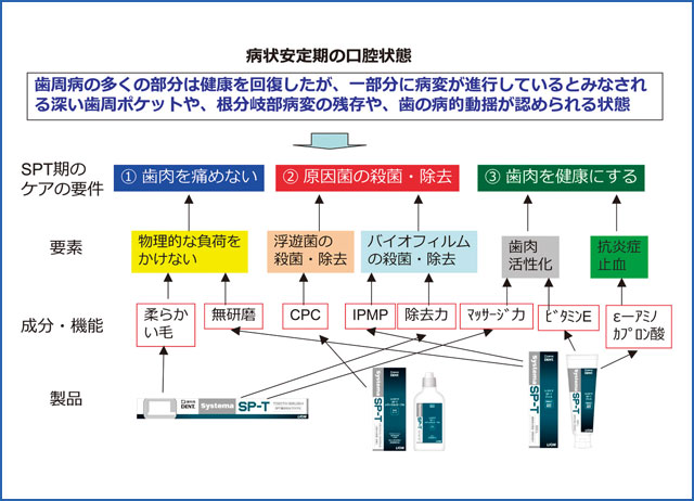 SPT期のケア要件と「Systema SP-T シリーズ」の機能対応図