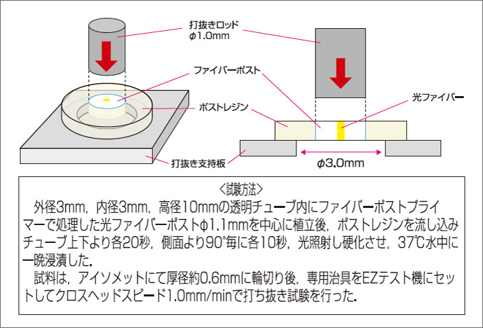 図9-a ファイバーポストプライマーの打ち抜き試験方法。