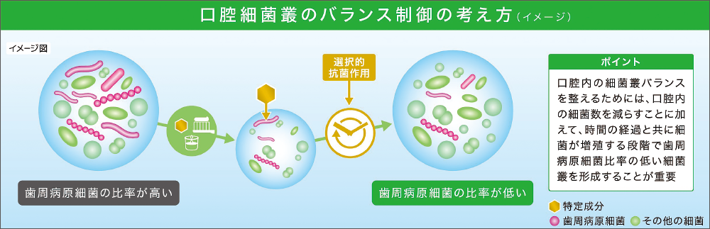 [図] 口腔細菌叢のバランス制御の考え方
