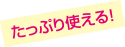 たっぷり使える！