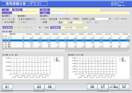 販売実績のグラフ化の画面