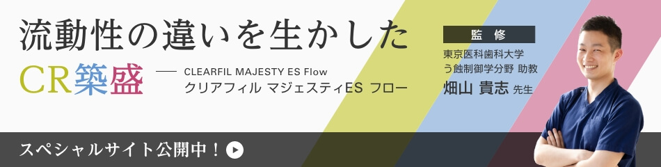 流動性の違いを生かしたCR築盛 東京医科歯科大学 う蝕制御学分野 助教 畑山貴志先生 監修　スペシャルサイト公開中！