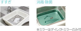 すすぎ・消毒・除菌 *ミラーはダイレクトミラーのみ可