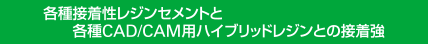 各種接着性レジンセメントと各種CAD/CAM用ハイブリッドレジンとの接着強