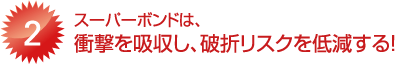 [2]スーパーボンドは、衝撃を吸収し、破折リスクを低減する！