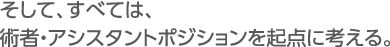 そして、すべては、術者・アシスタントポジションを起点に考える。