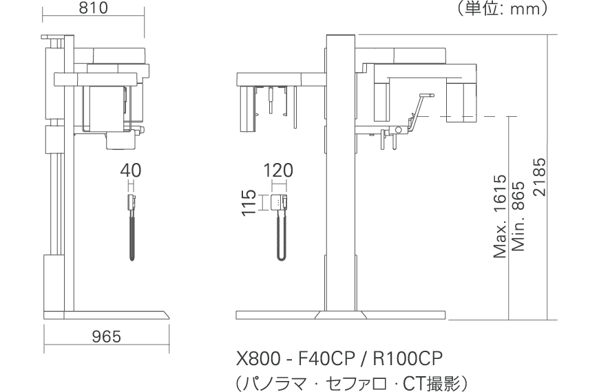 X800 - F40CP / R100CP（パノラマ ・ セファロ・CT撮影）